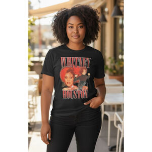 Whitney Houston Licensed Vintage Graphic Tee | Medium | Retro Concert Style